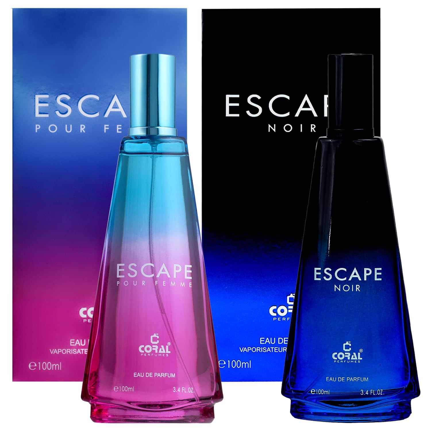 Coral Escape Duo Set for Him & Her – Noir & Pour Femme (100ml Each) | Premium Men’s & Women’s Eau de Parfum