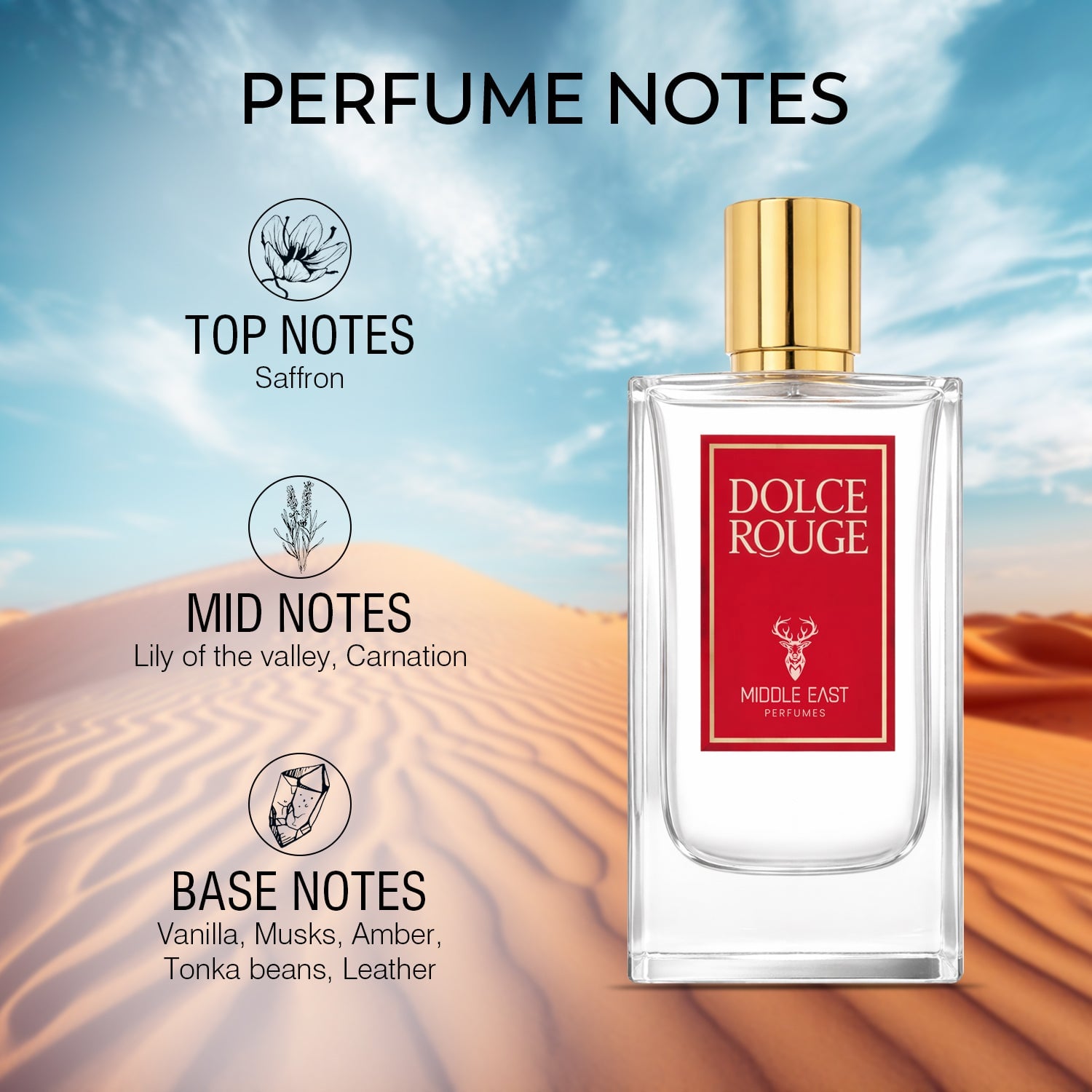 Middle East Dolce Rouge Extrait de Parfum for Unisex – 65 ml