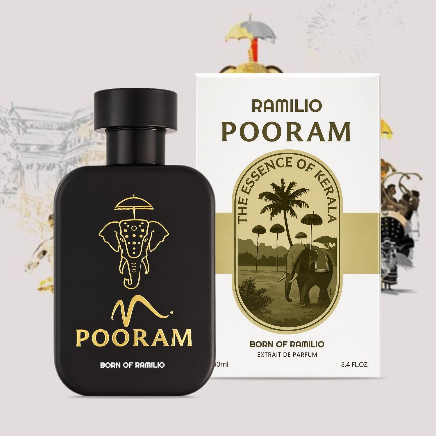 Pooram Extrait De Parfum – Bold Luxury Fragrance Inspired by Thrissur Pooram | By Ramilio