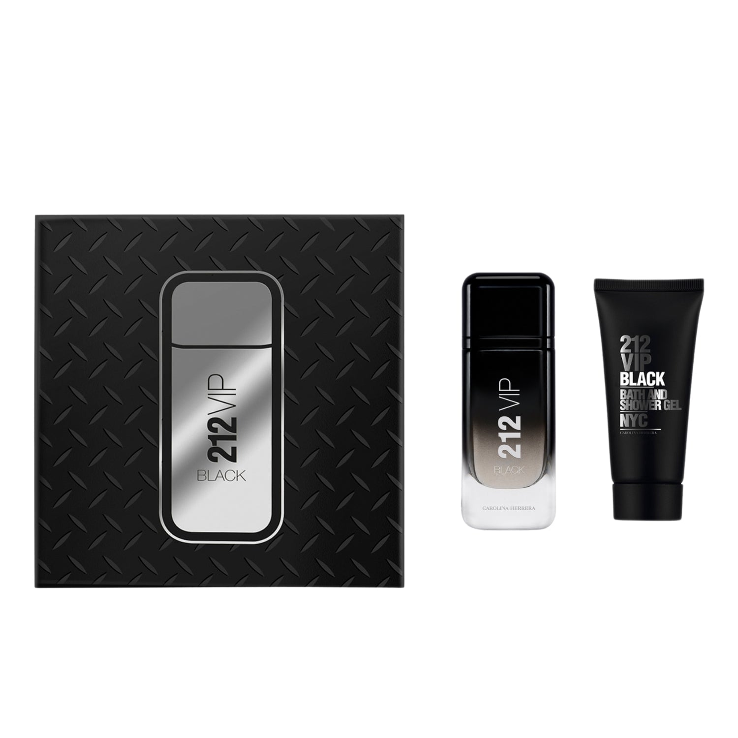 Carolina Herrera 212 VIP Black M EDP + Shower Gel + Mini EDP Set For Men (Gift Set)