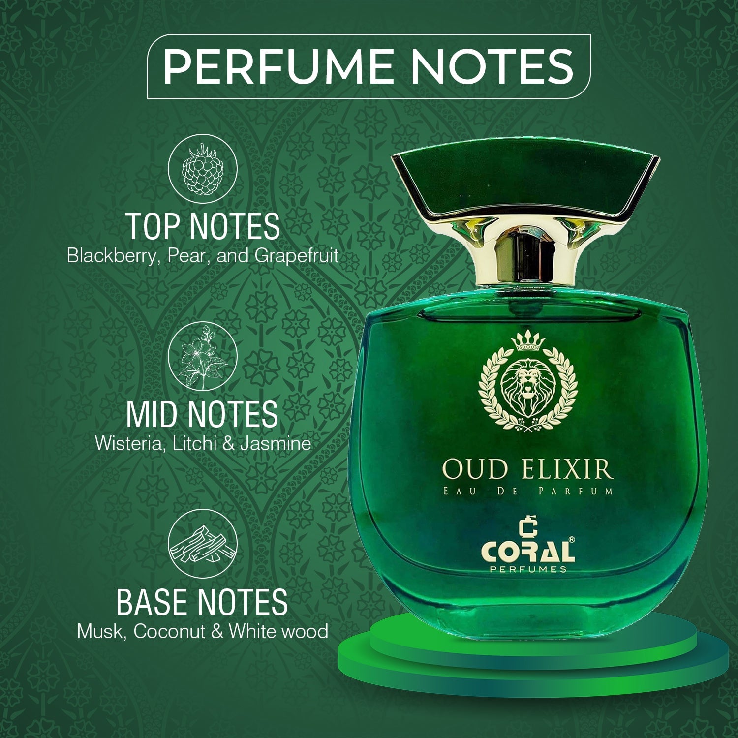 Coral Perfumes Unisex Oud Series Combo – Oud Royale, Oud Maestro, Oud Essence & Oud Elixir