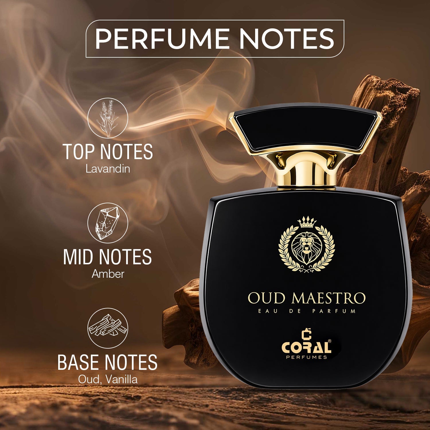 Coral Perfumes Unisex Oud Series Combo – Oud Royale, Oud Maestro, Oud Essence & Oud Elixir